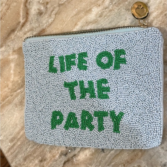 KATE SPADE x Target Life of the Party Beaded Clutch- York Blue/ Green - Picture 4 of 7